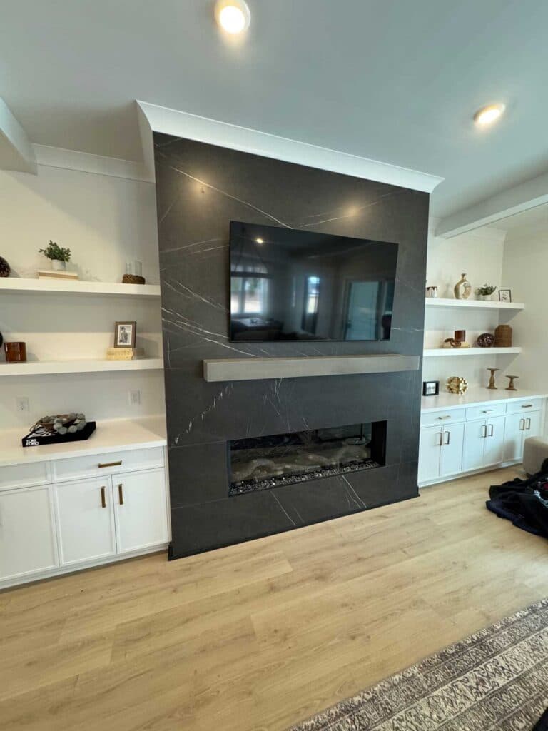 Custom furniture piece with sintered stone surface