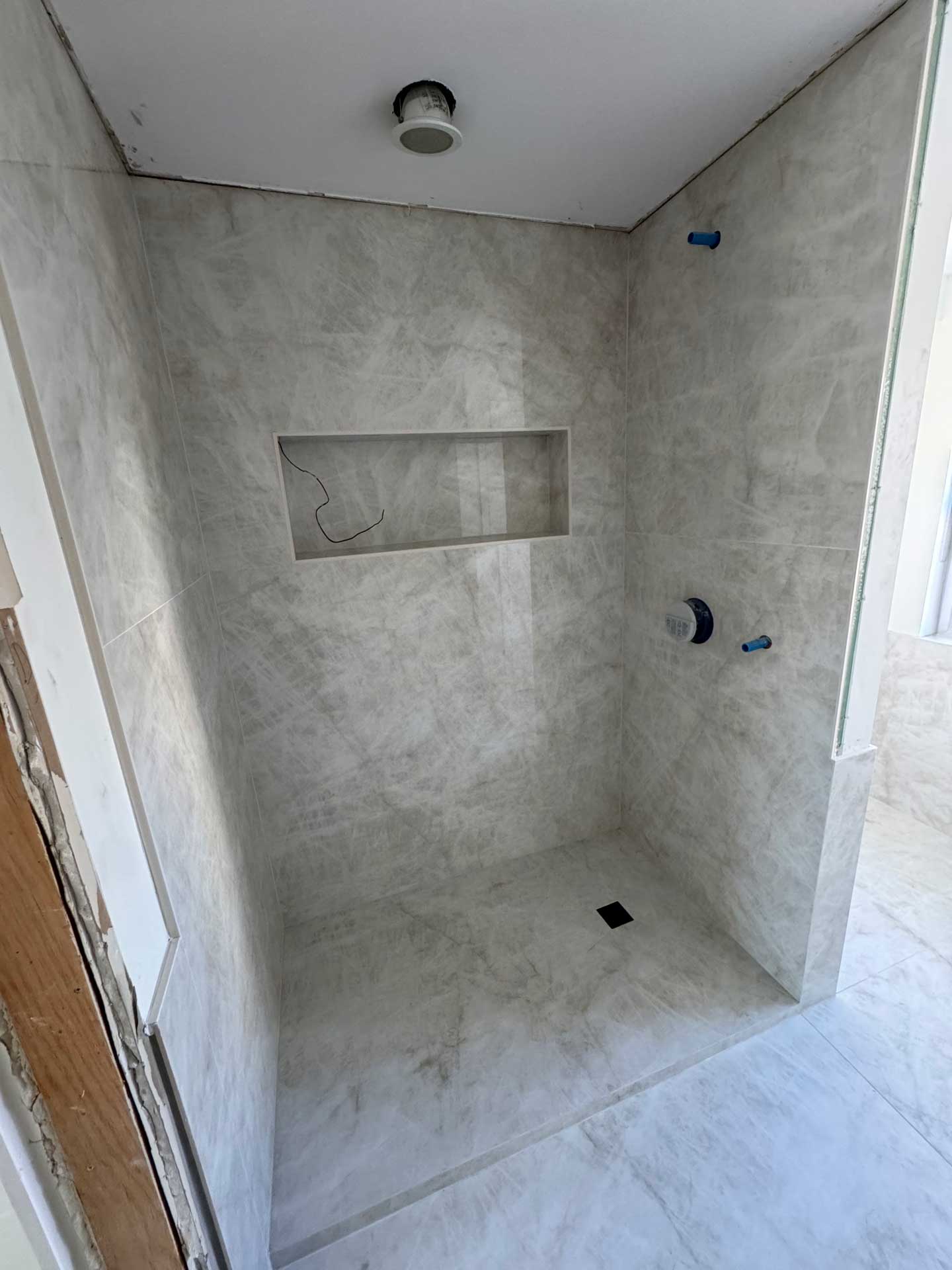 Master bathroom renovation with porcelain