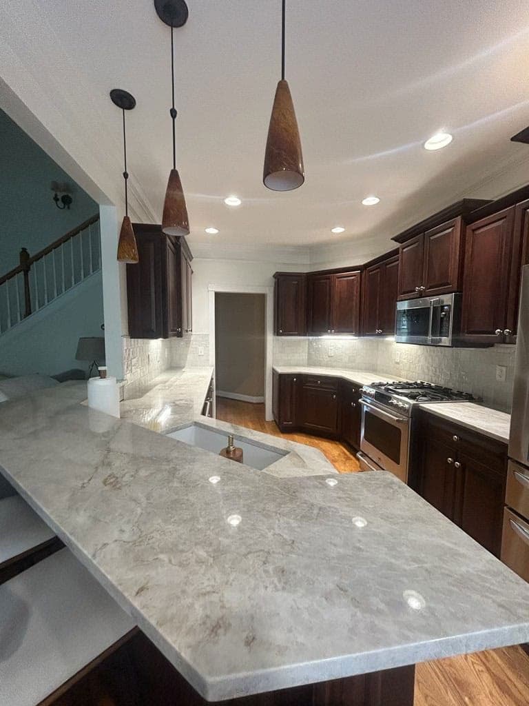 Porcelain mantle wall installation