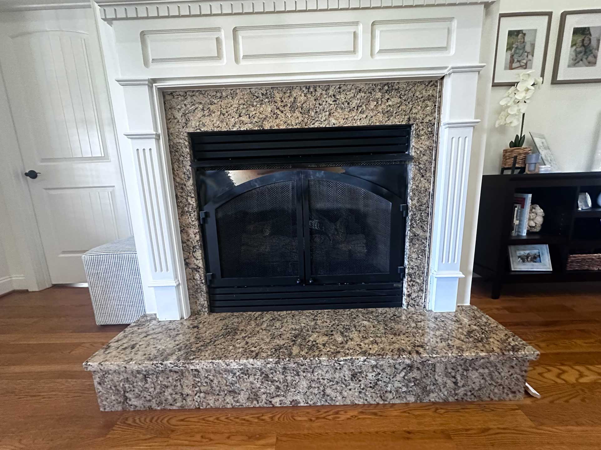 Large-format porcelain shower wall installation